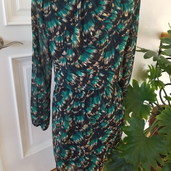 WHBM Abstract Print Blouson Dress - Picture 10 of 14